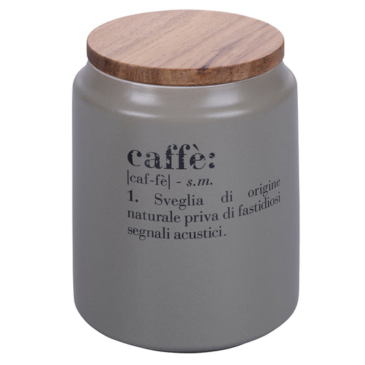 Barattolo caffè 1100 ml in ceramica e coperchio bambù Villa d'Este Victionary