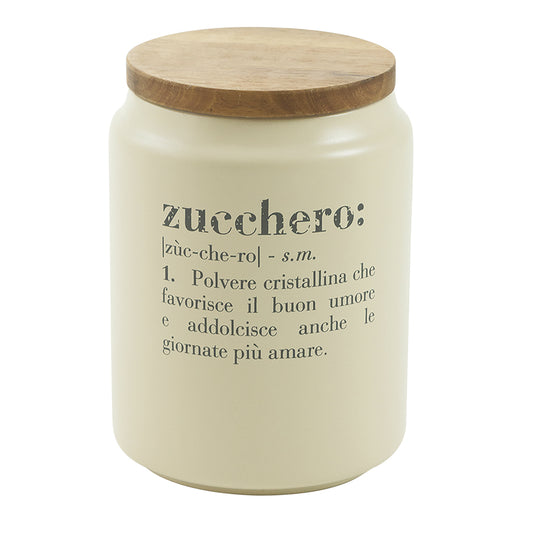 Barattolo zucchero 1100 ml in ceramica e coperchio bambù Villa d'Este Victionary