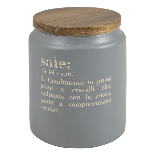 Barattolo sale 1100 ml in ceramica e coperchio bambù Villa d'Este Victionary