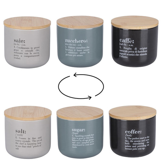 Villa d Este Home Tivoli Set 3 barattoli sale, zucchero e caffè 500 ml, Victionary Stones