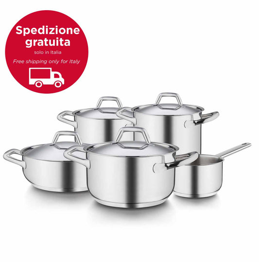 Batteria Barazzoni CHEF LINE 9 pz. acciaio inox 18/10