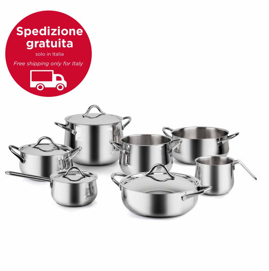 Batteria Barazzoni Sapore Italiano 11 pz acciao inox 18/10
