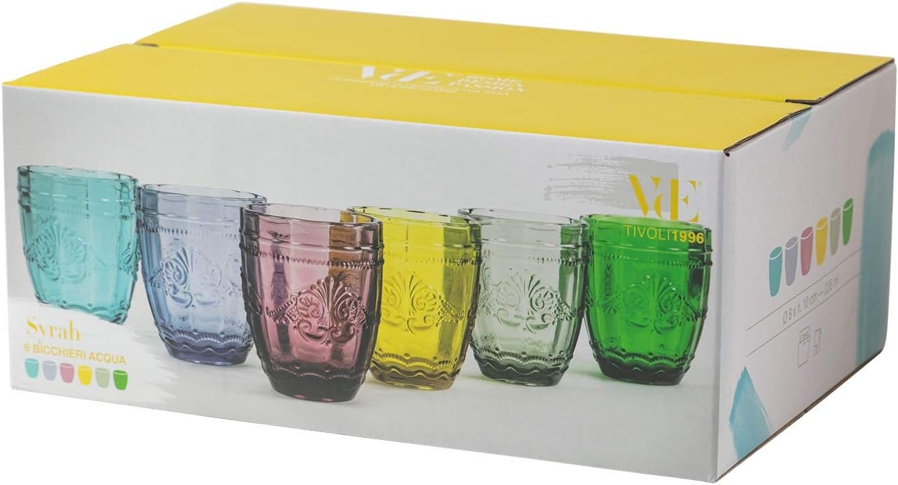 Villa d Este Home Tivoli Set 6 bicchieri 265 ml in vetro Syrah