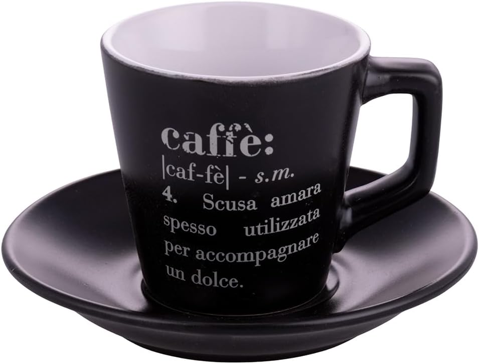 Villa d Este Home Tivoli Set 6 tazzine caffè 100 ml con stand Victionary choco