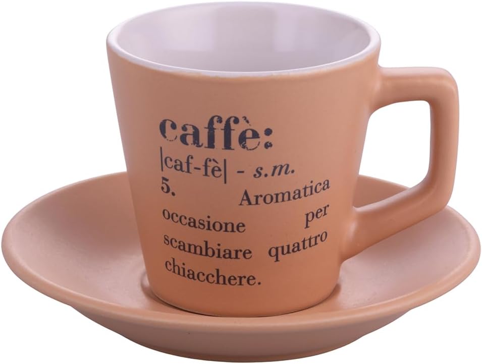 Villa d Este Home Tivoli Set 6 tazzine caffè 100 ml con stand Victionary choco