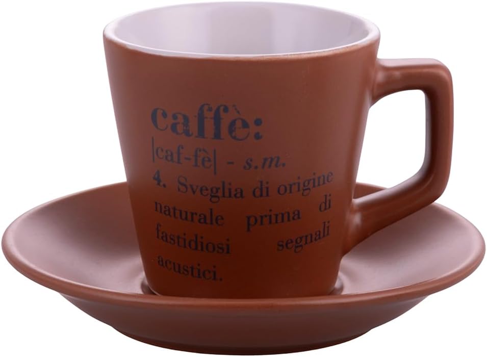 Villa d Este Home Tivoli Set 6 tazzine caffè 100 ml con stand Victionary choco
