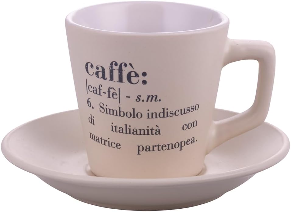 Villa d Este Home Tivoli Set 6 tazzine caffè 100 ml con stand Victionary choco