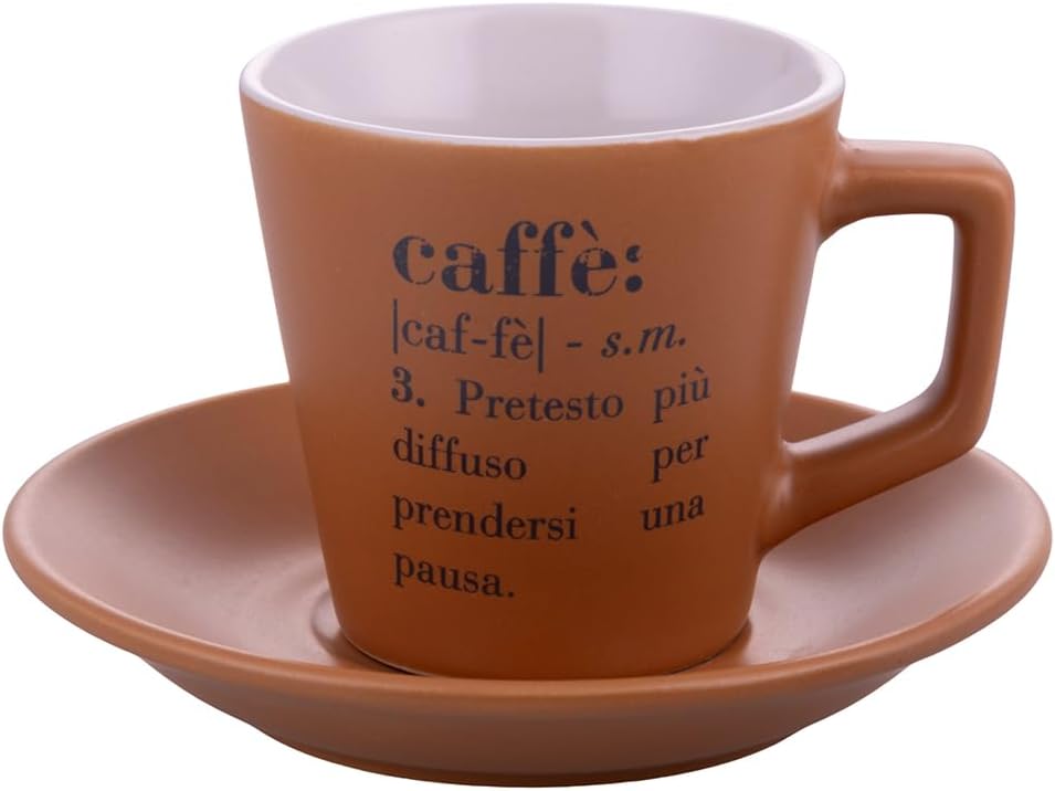 Villa d Este Home Tivoli Set 6 tazzine caffè 100 ml con stand Victionary choco