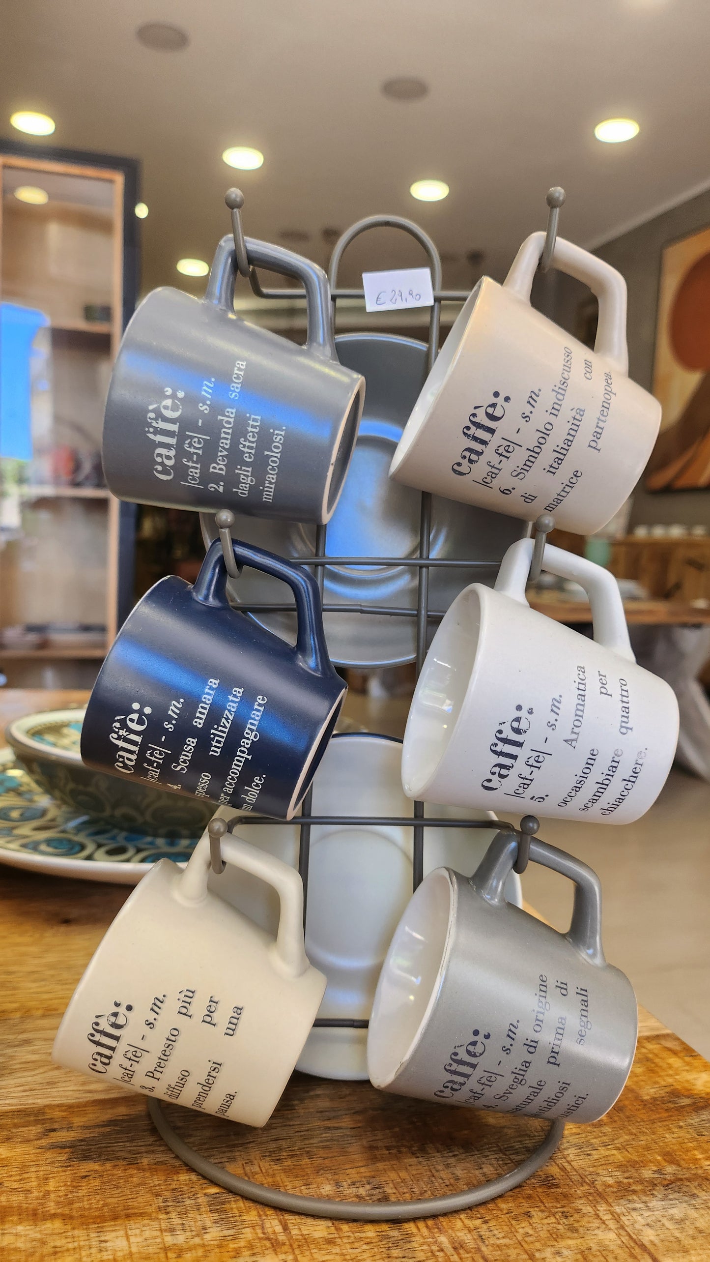 Villa d Este Home Tivoli Set 6 tazzine caffè 100 ml con stand Victionary