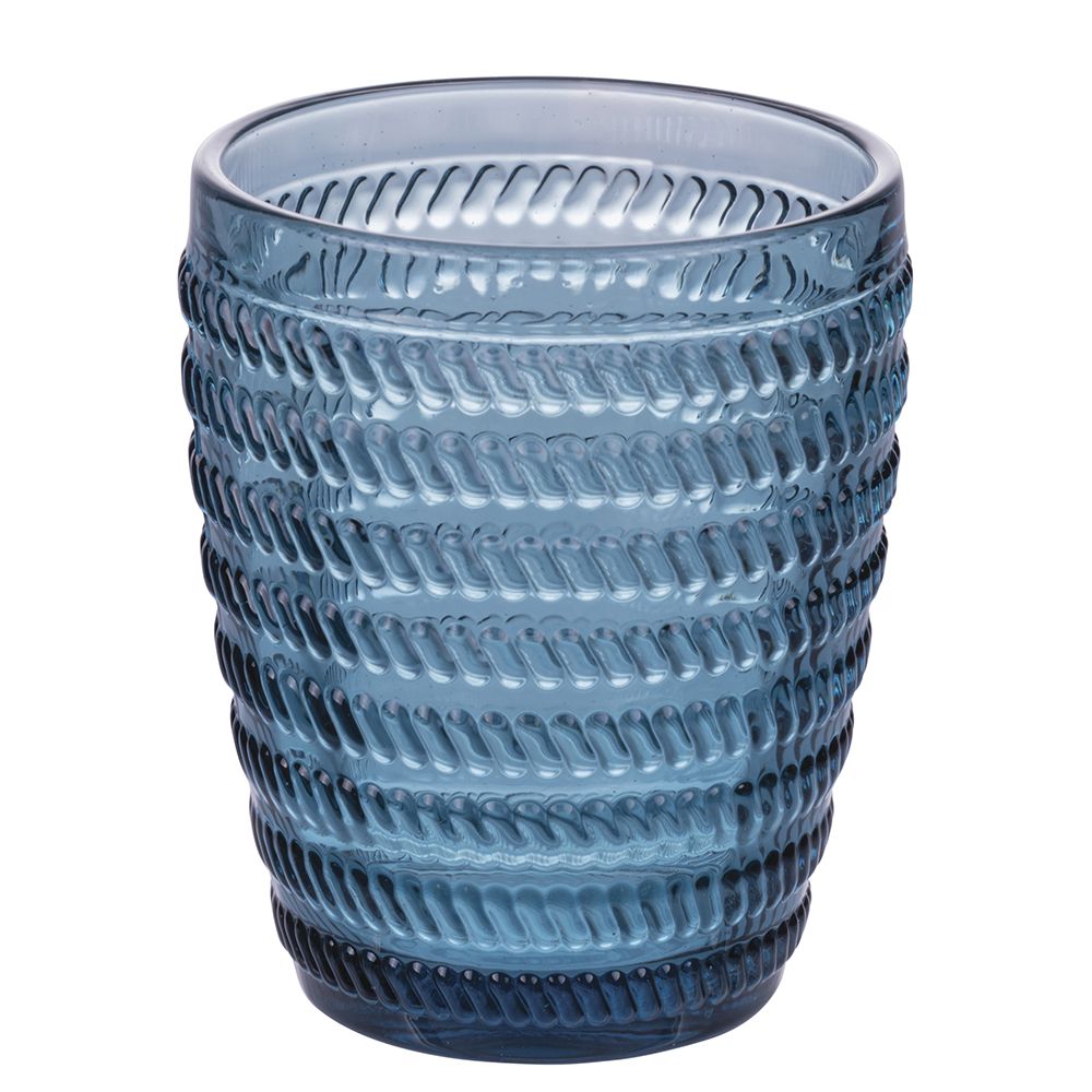 Villa d Este Home Tivoli Set 6 bicchieri acqua 320 ml in vetro colorato Geometrie Ocean