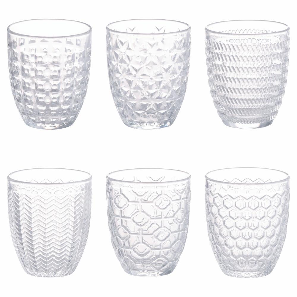 Villa d Este Home Tivoli Set 6 bicchieri 380 ml, Geometrie LIGHT