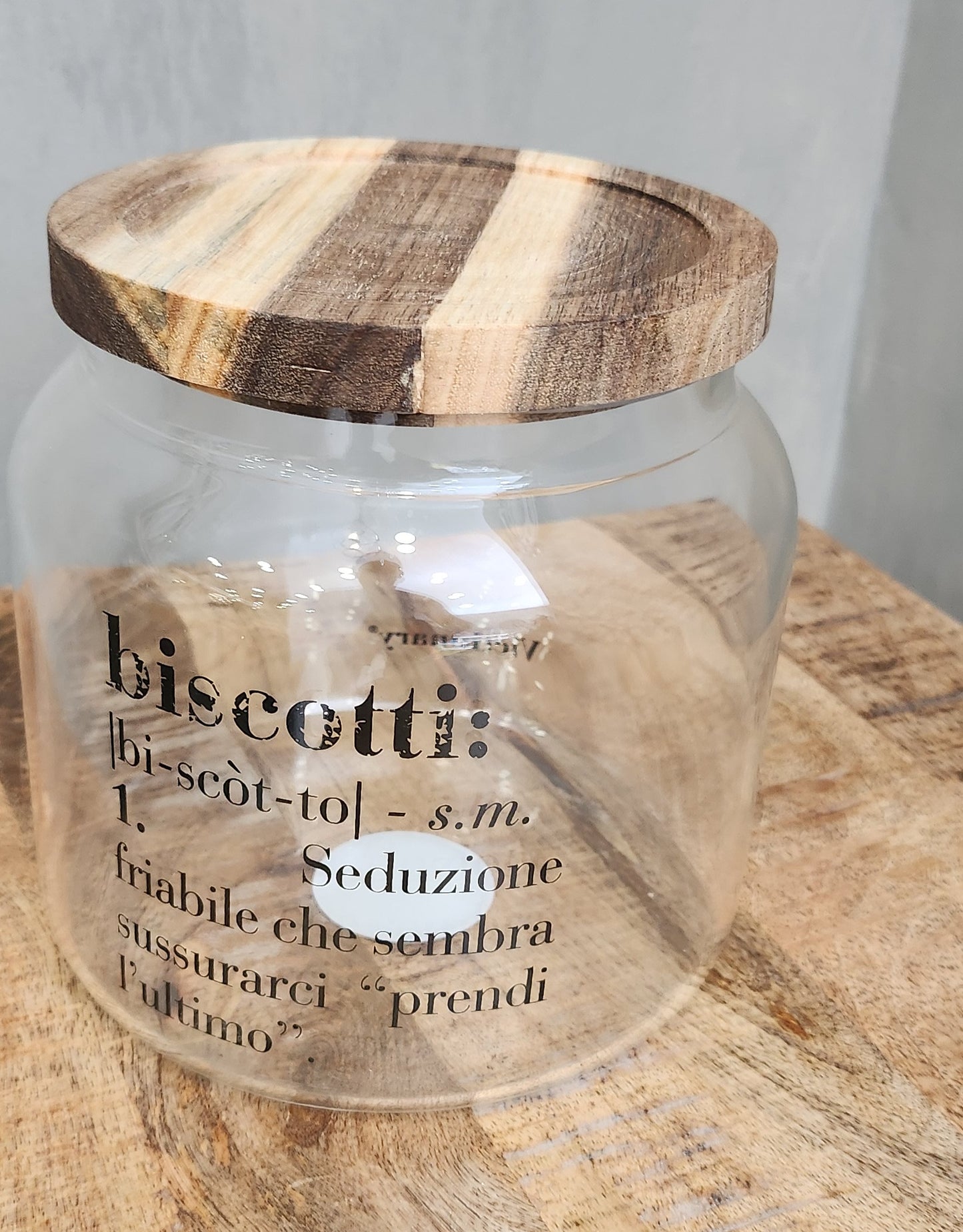 Barattolo biscotti in borosilicato e acacia, Villa d Este Home Tivoli Victionary