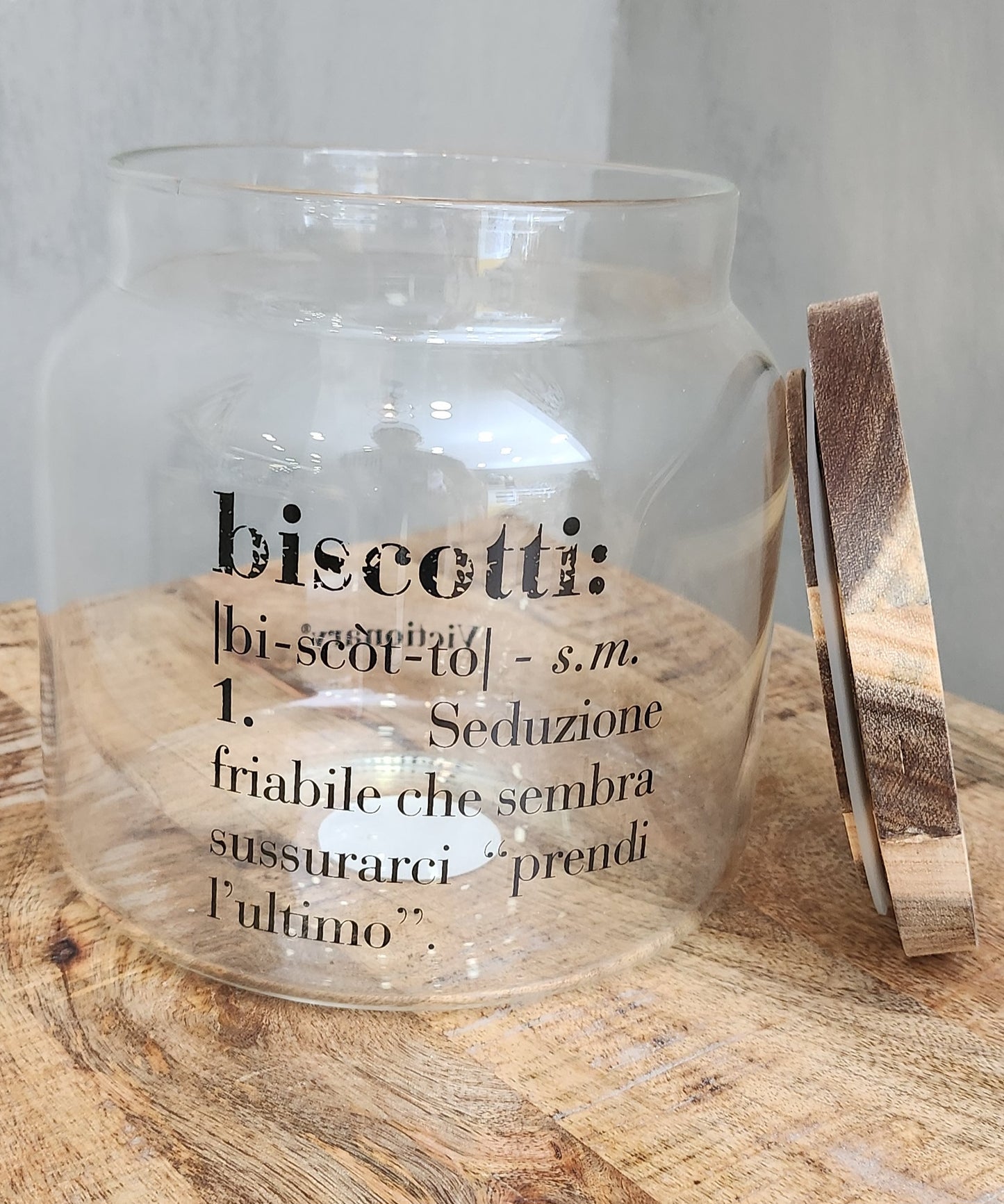 Barattolo biscotti in borosilicato e acacia, Villa d Este Home Tivoli Victionary
