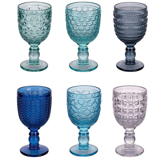 Villa d Este Home Tivoli Set 6 calici 280 ml Geometrie Ocean