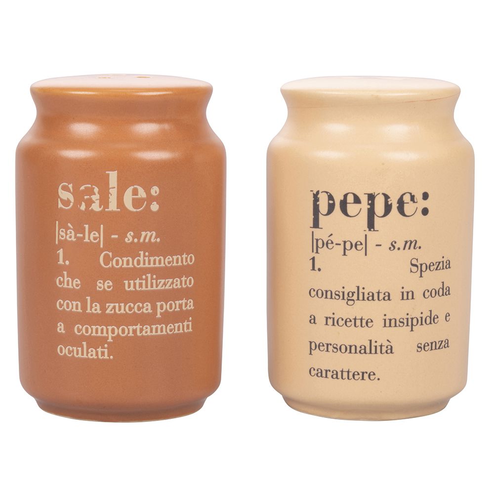 Villa d Este Home Tivoli Set olio, aceto, sale e pepe in gres, Victionary Chocolate