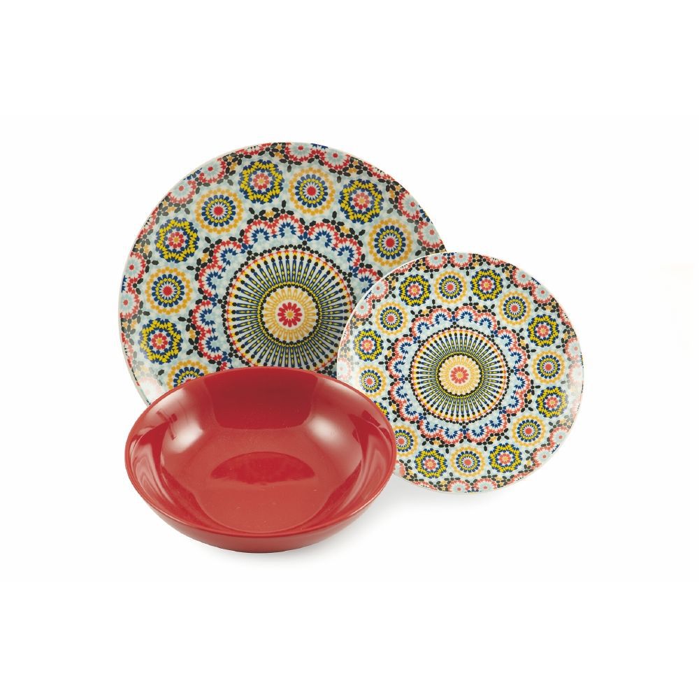 Servizio piatti 18 pezzi in porcellana, Villa d'Este Home Tivoli mod. Marrakech