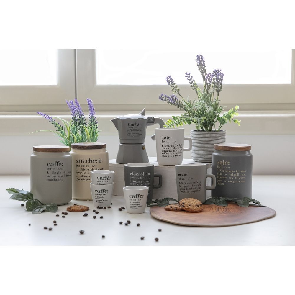 Barattolo sale 1100 ml in ceramica e coperchio bambù Villa d'Este Victionary